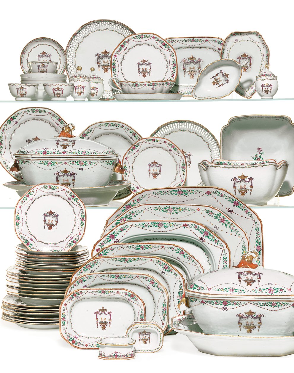 Priestly blessing dinner service, c.1785 by School Chinese