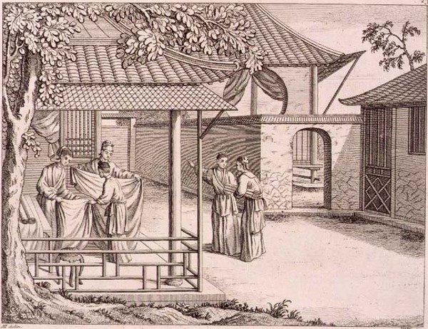 Selling the Silk after it is Woven, China, late 18th century by School Chinese