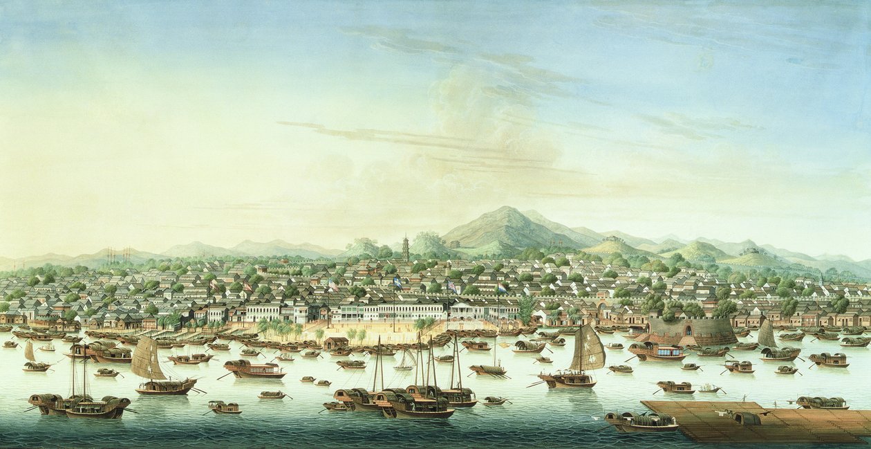 View of Canton, c.1800 by School Chinese