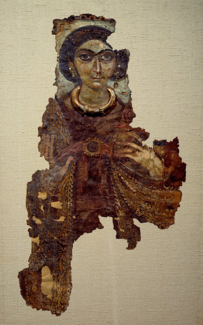 Coptic Art: Shroud of Woman Called Lady with the Cross by School Egyptian