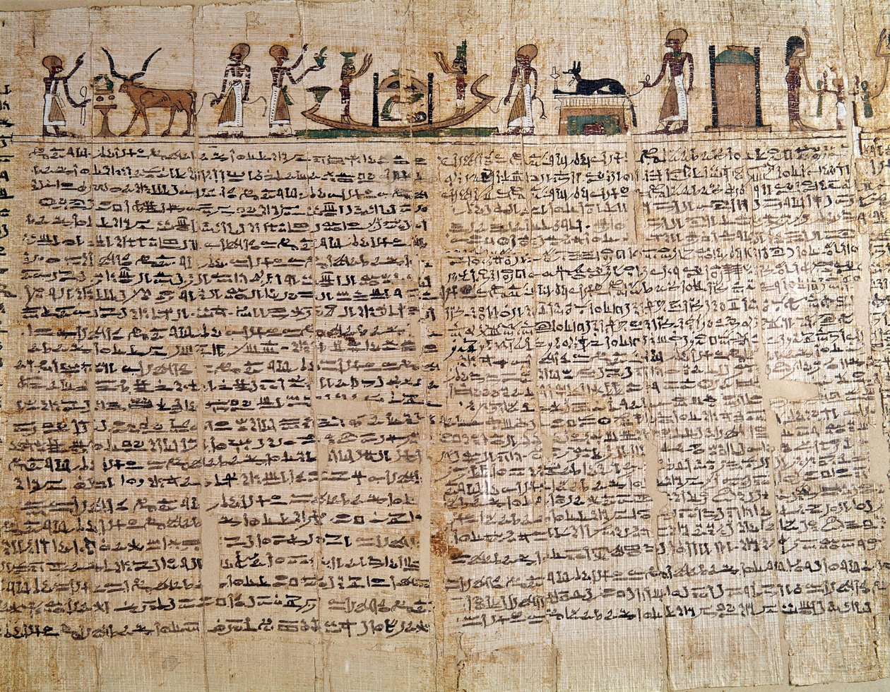 Egyptian Antiquity: Papyrus of a Book of the Dead. Late Period, Louvre Museum, Paris by School Egyptian