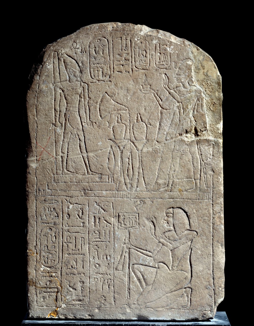 Egyptian Antiquity: Limestone Stele in the Name of King Anya