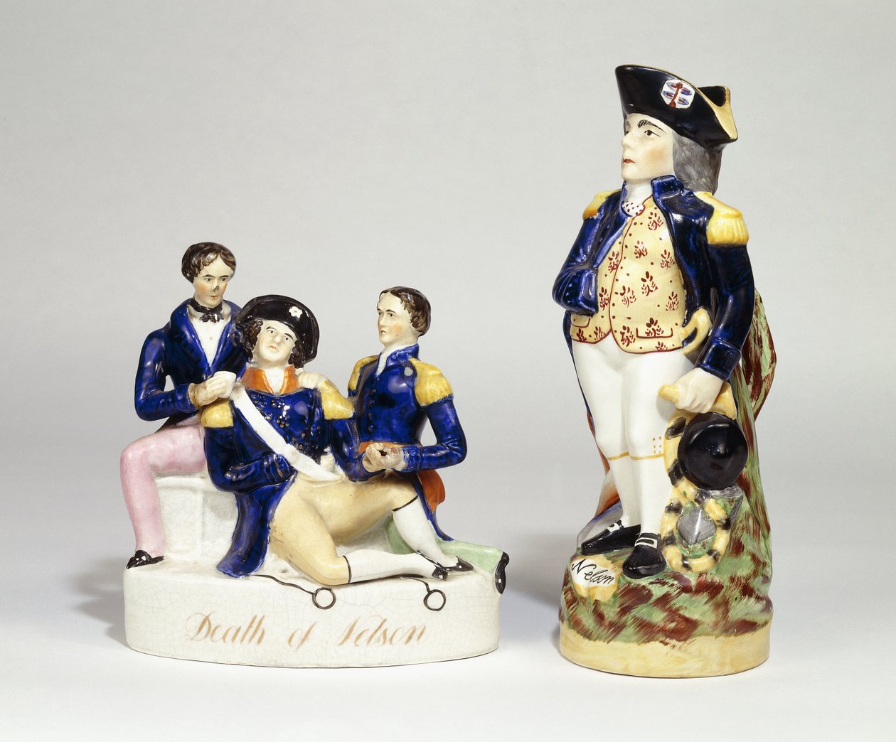 A Staffordshire Portrait Group of the Death of Nelson by School English