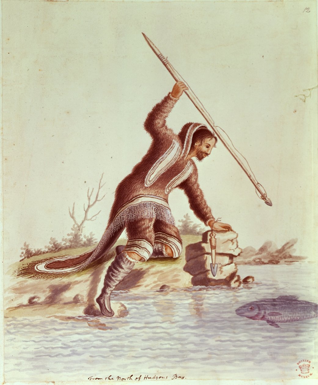 Inuit spearing fish by School English