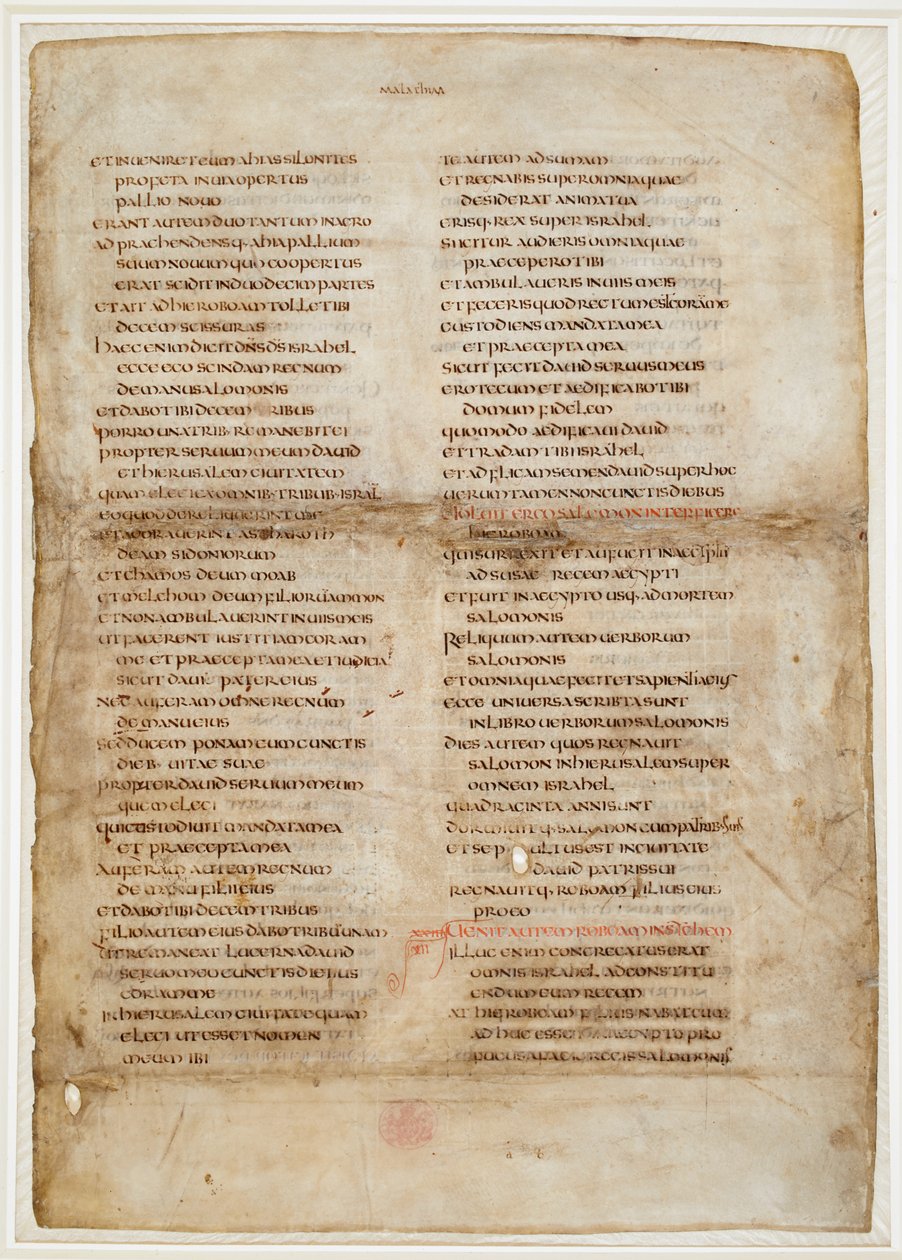 Bible fragment from the Book of Kings (the 