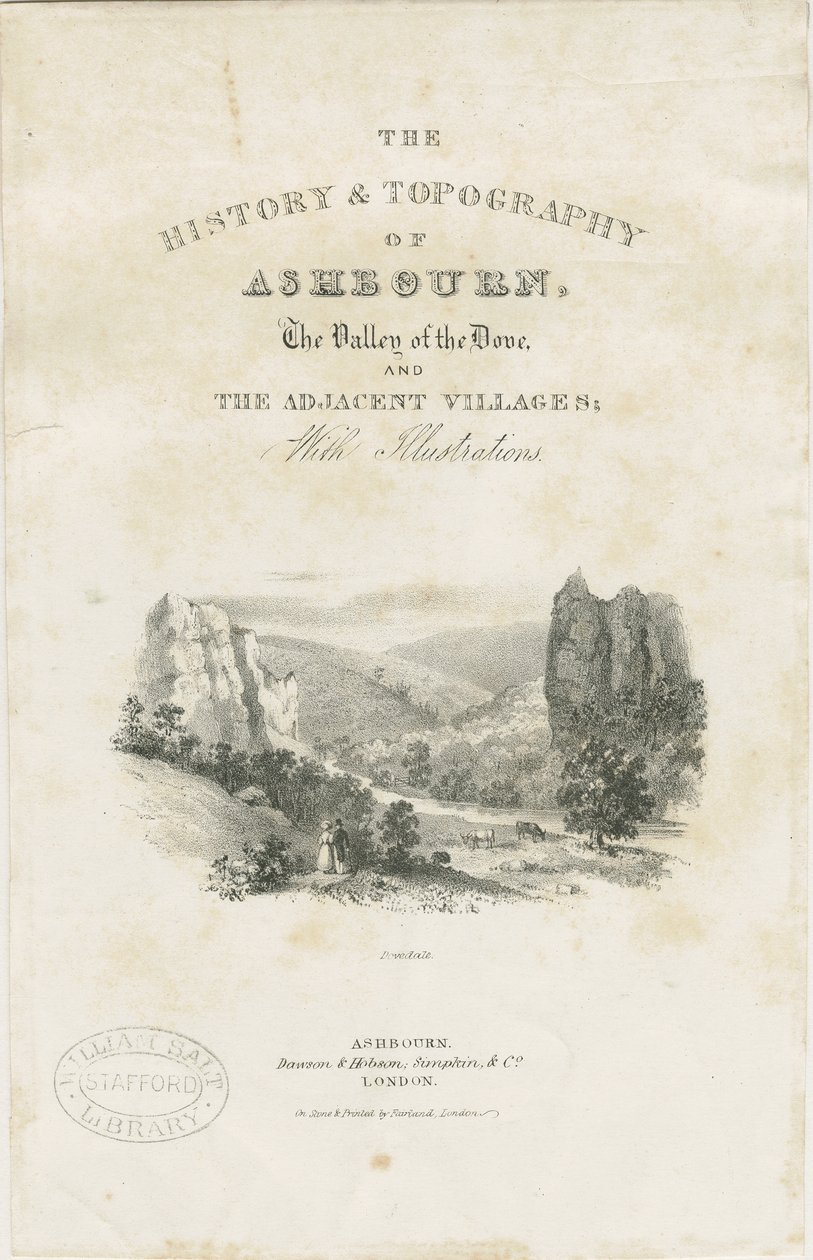 Dovedale - landscape: lithograph by School English
