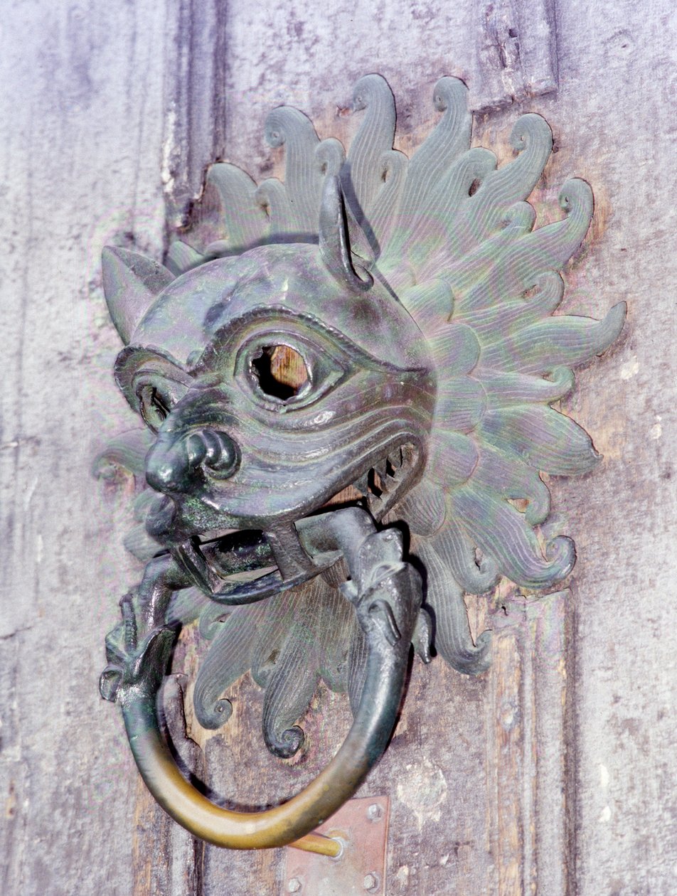 Durham Cathedral Sanctuary Knocker, copy of 12th century bronze original by School English