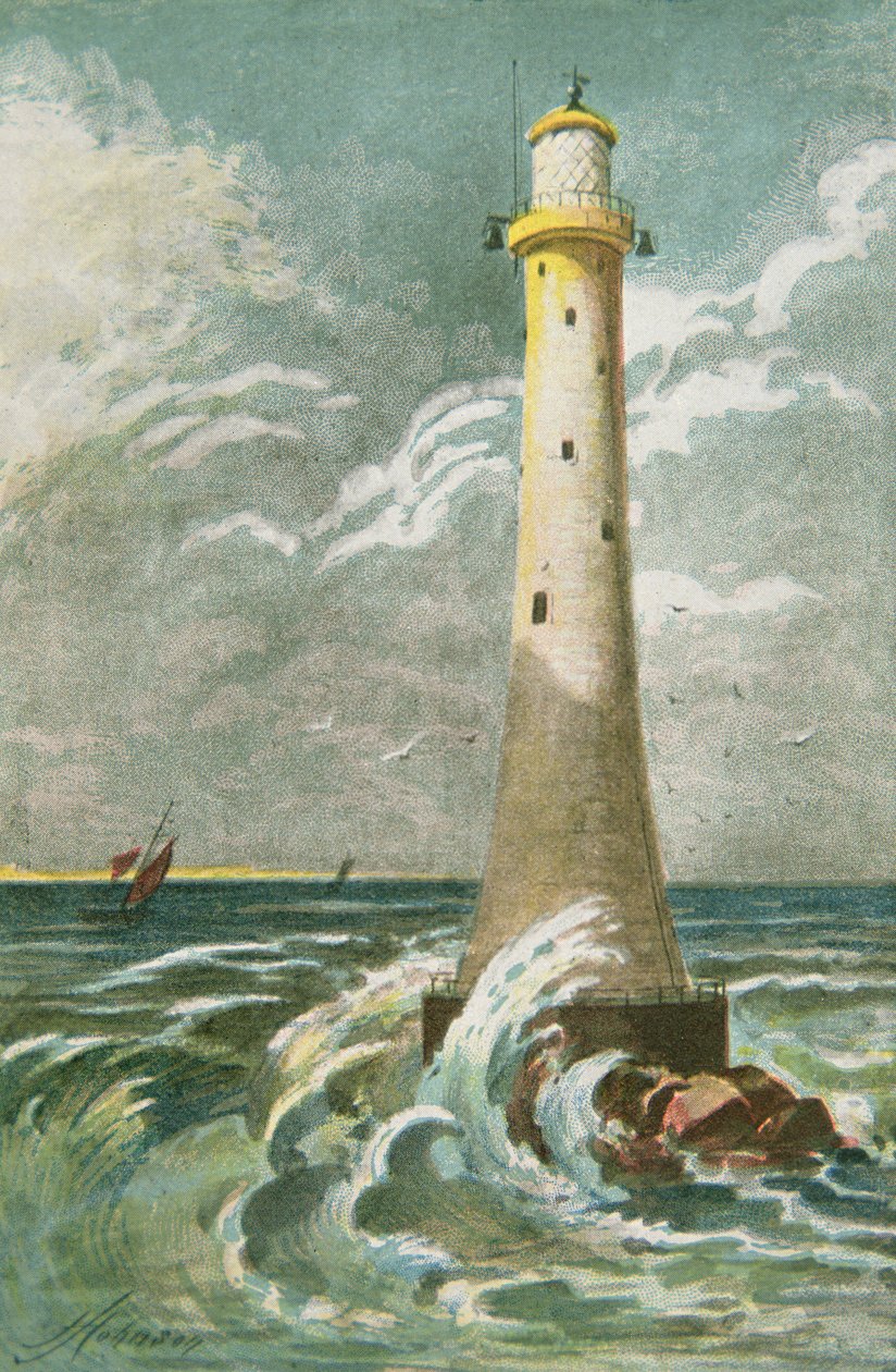 Eddystone Lighthouse off Plymouth by School English