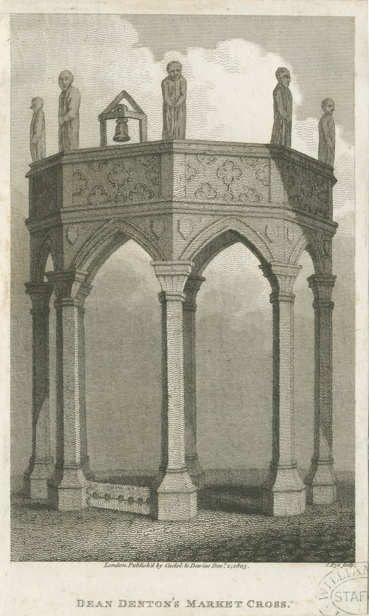 Lichfield - Market Place: engraving, nd [c 1805] by School English