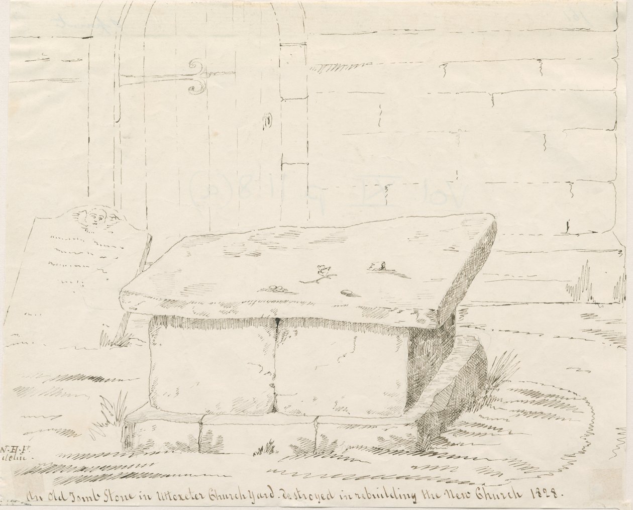 Uttoxeter Church - Old Tomb Stone by School English