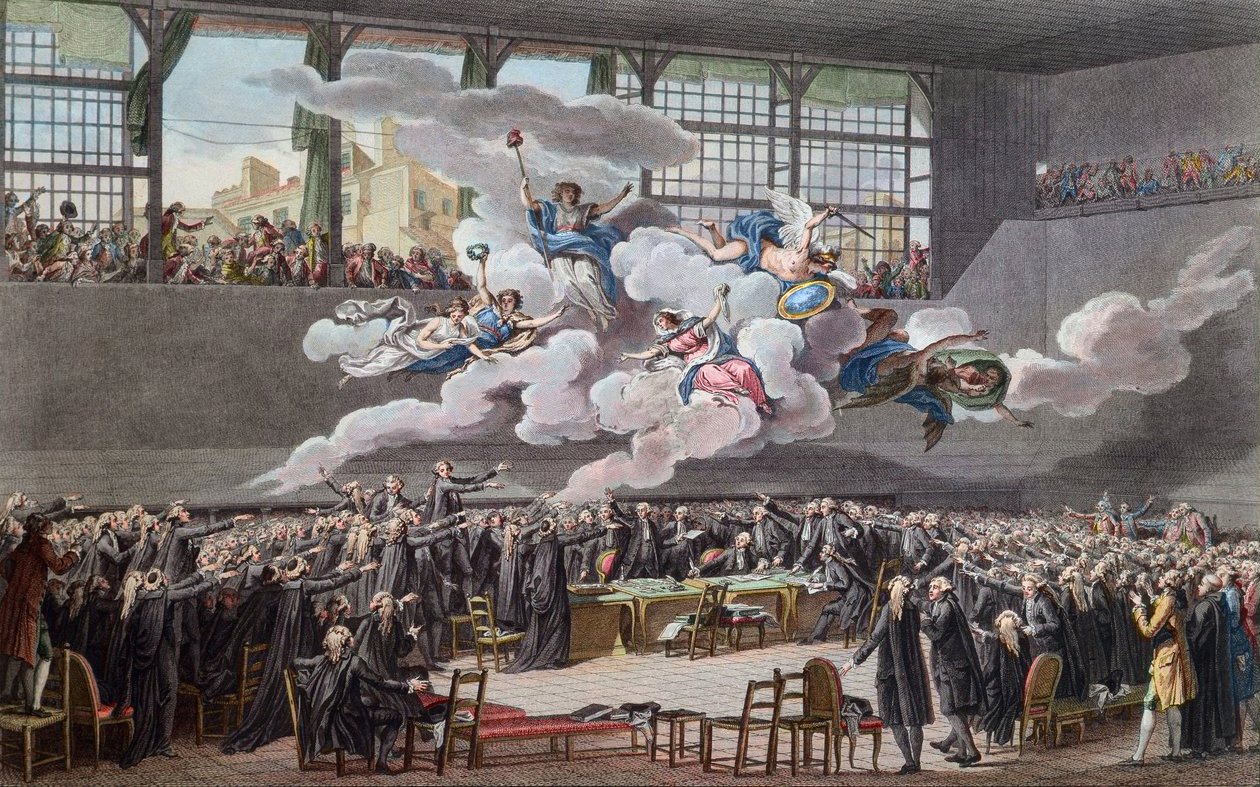 French Revolution: The Oath of the Jeu de Paume in Versailles on 20 June 1789 by School French