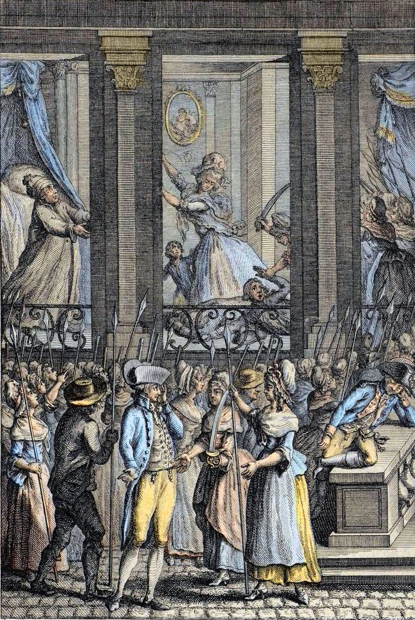 French Revolution - The terrible night of 5 to 6 October 1789 in Versailles - aggression by Louis XVI and Marie Antoinette by School French