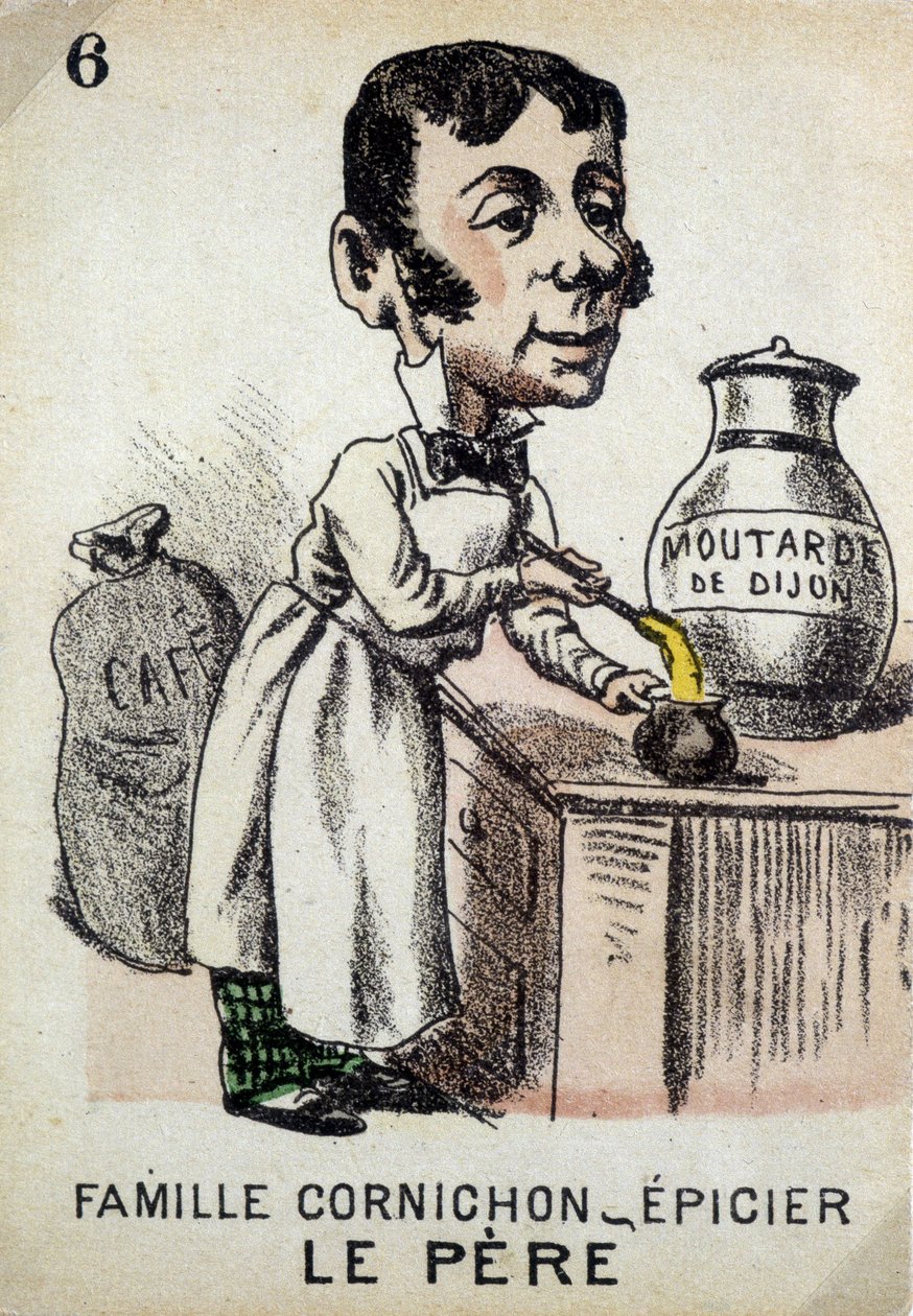 Game of the Seven Families: The Father of the Family Cornichon-grocer Preparing Dijon Mustard by School French