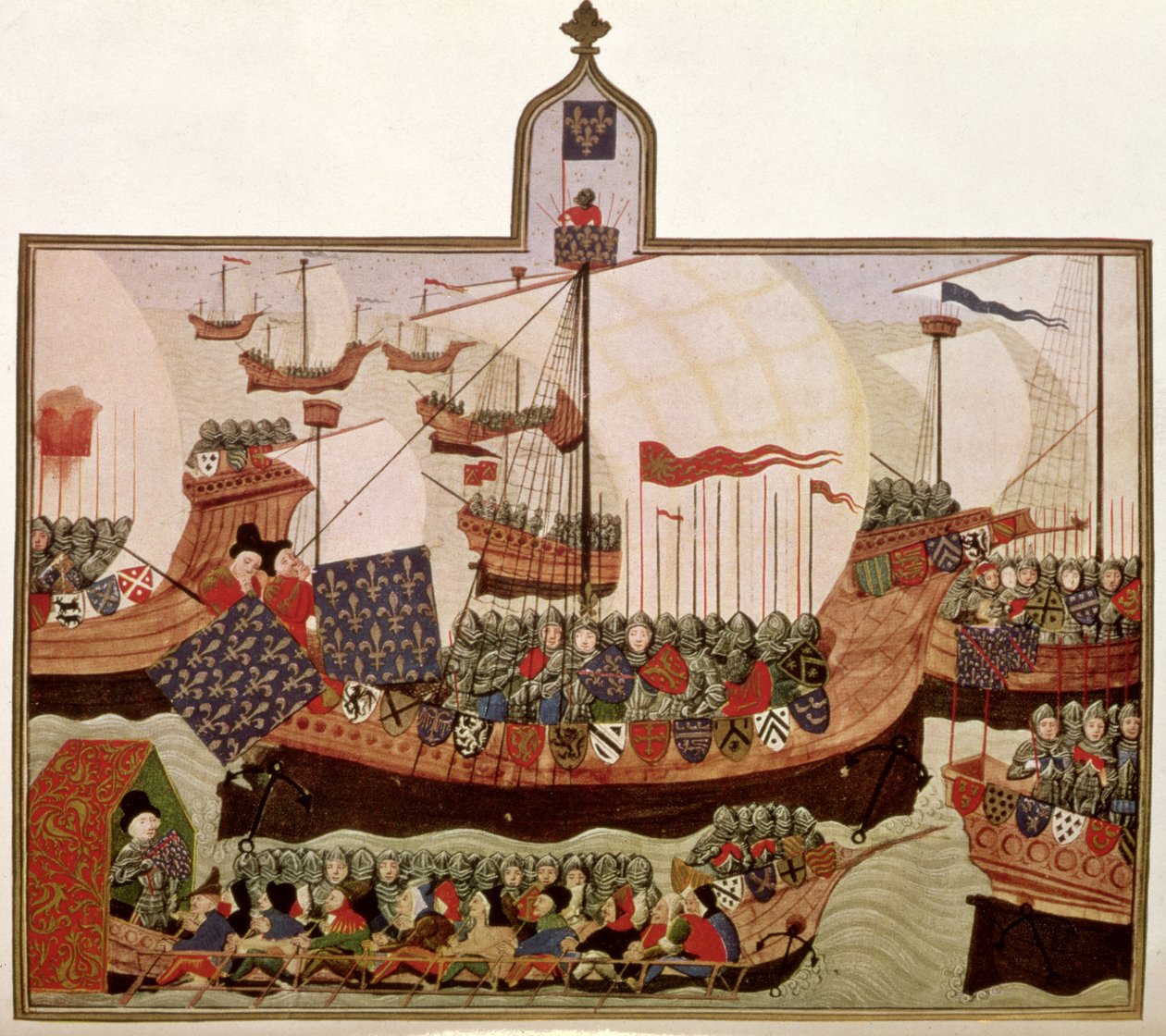 Expedition of the Duke of Bourbon to Barbary, executed by Jean Froissart (c.1333-c.1404) in Paris for the French historian Philip de Commines (1445-1509) (facsimile) by School French