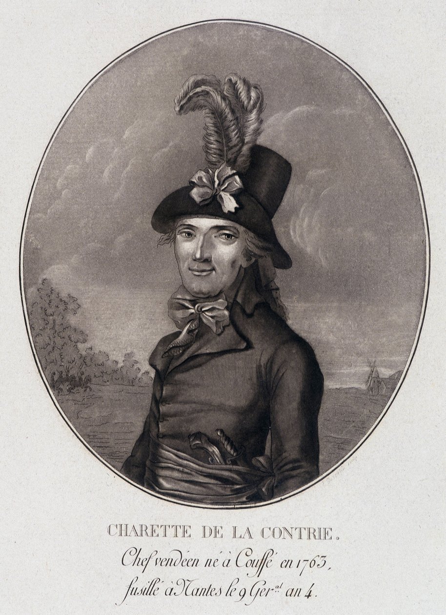 Medallion portrait of Francois Athanase Charette de la Contrie, Vendean chief by School French