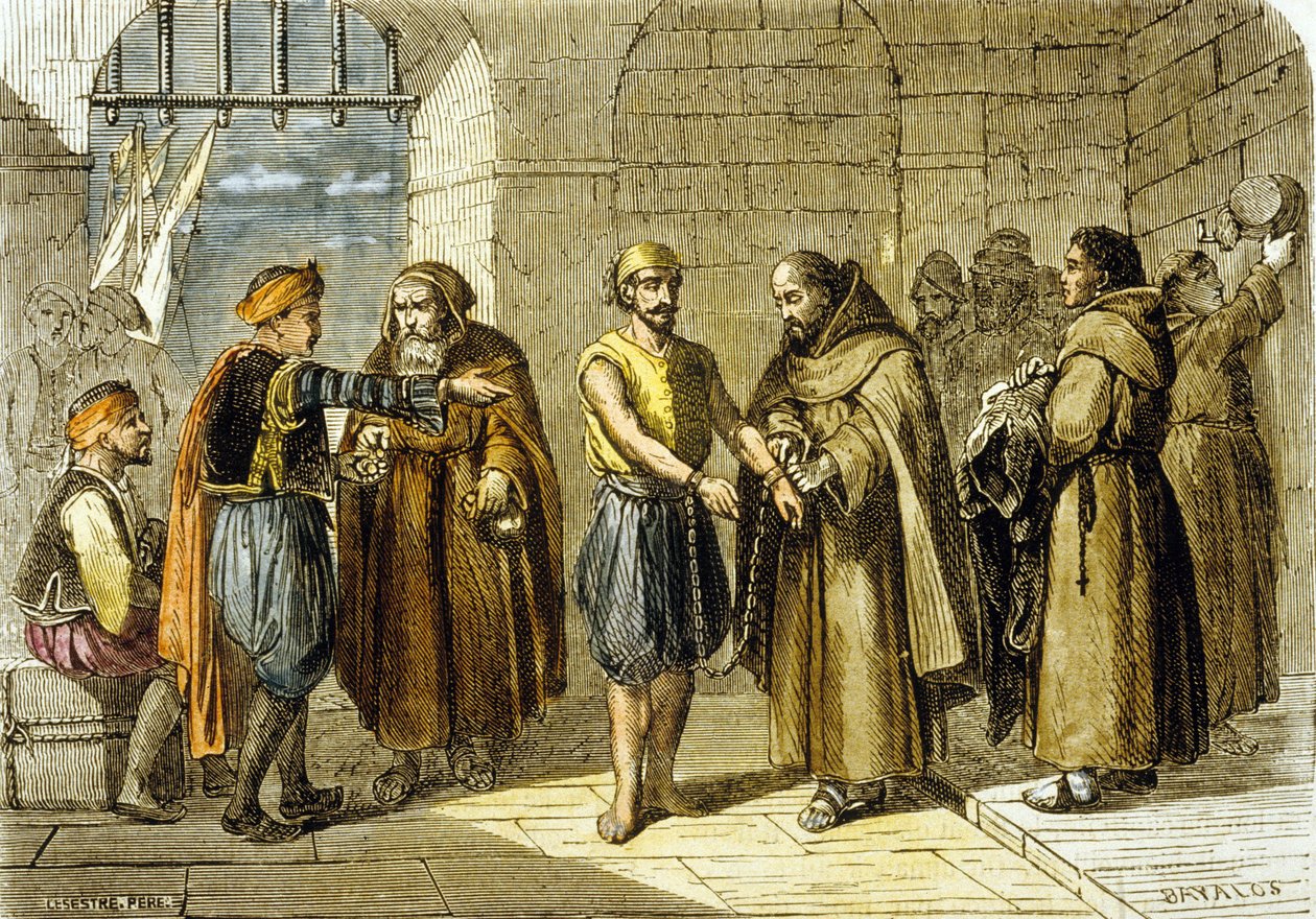 Miguel de Cervantes Saved by the Fathers of the Redemption by School French