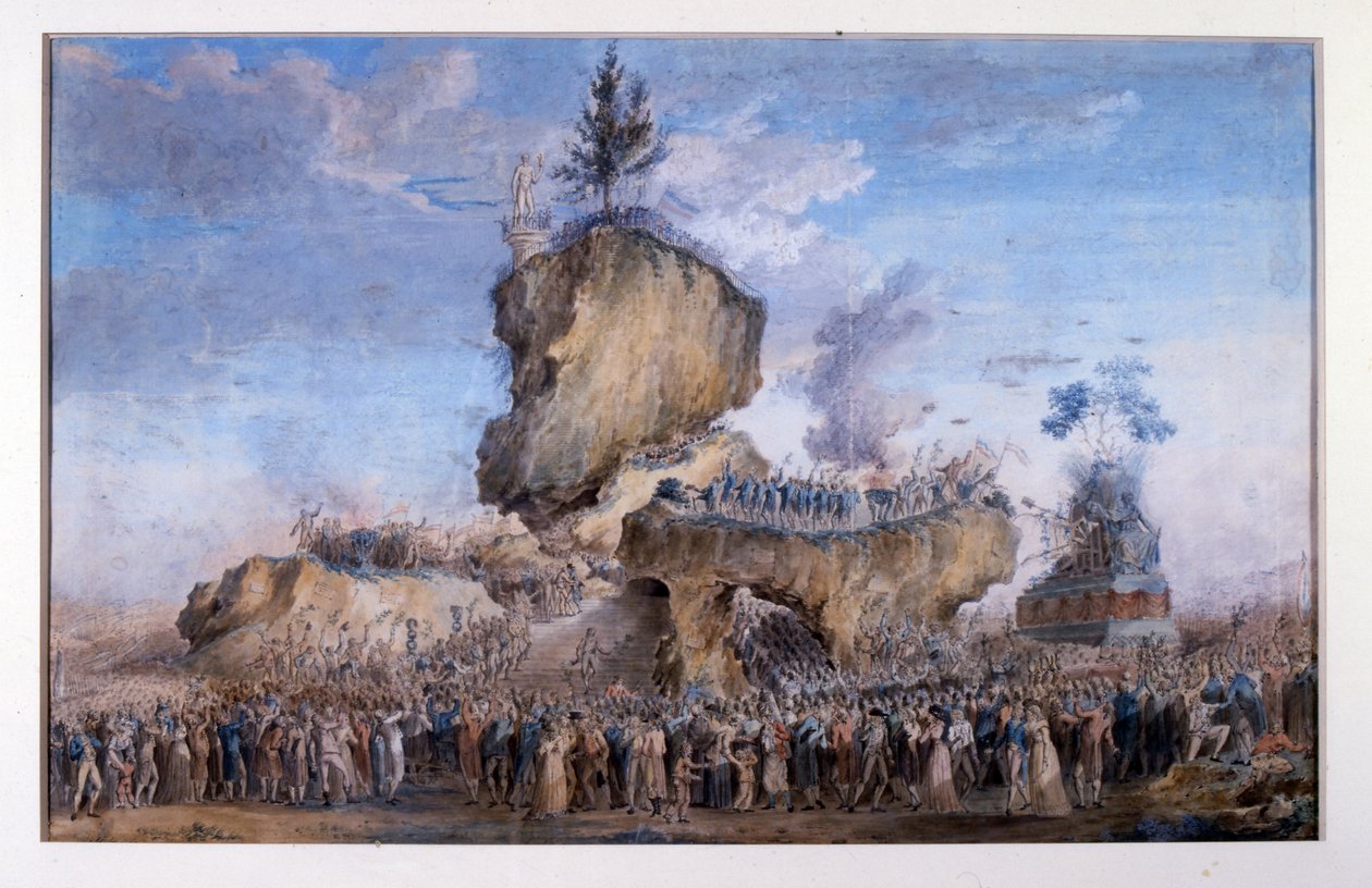 The Cult of the Supreme Being, a Form of Deism Established by Maximilien Robespierre by School French