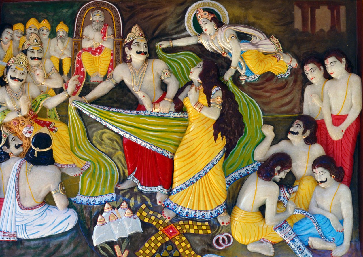 Draupadi Cheer-Haran by Dushasana Mahabharata by School Indian