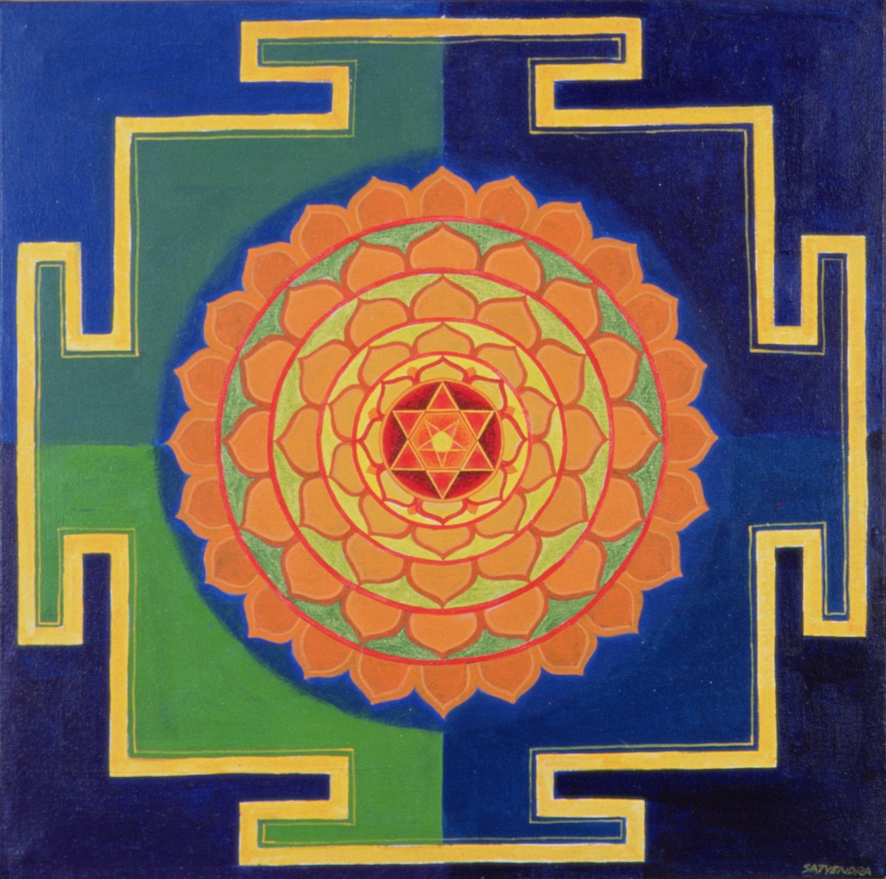 Gayatri Yantra Drawing by School Indian