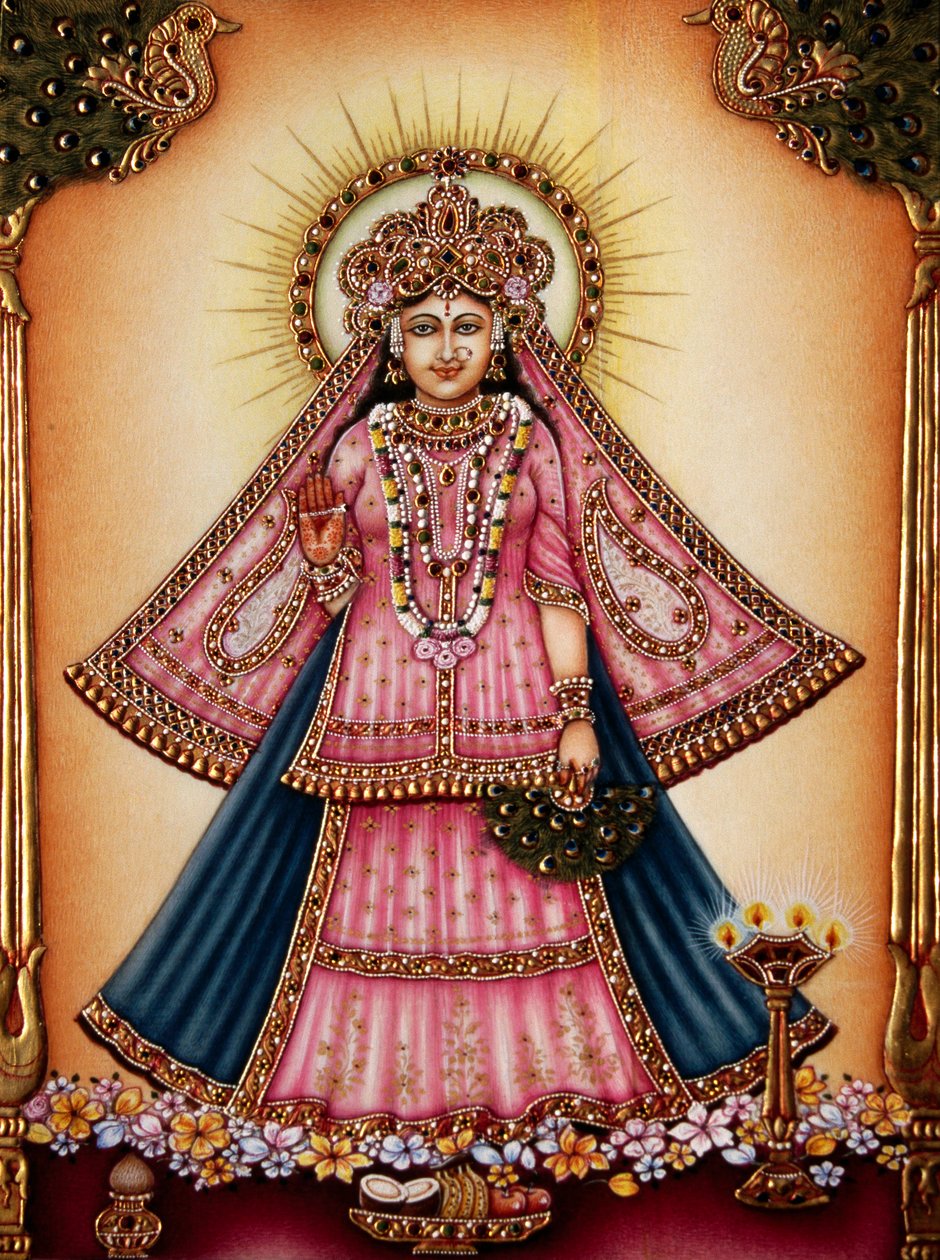 Goddess Radha Miniature Painting by School Indian