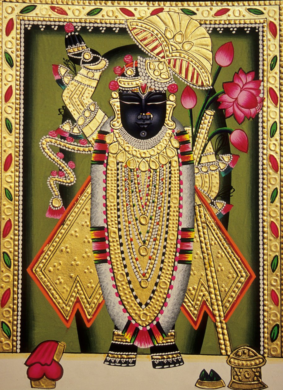 Lord Shrinathan Nathdwaran Miniature Painting on Paper by School Indian