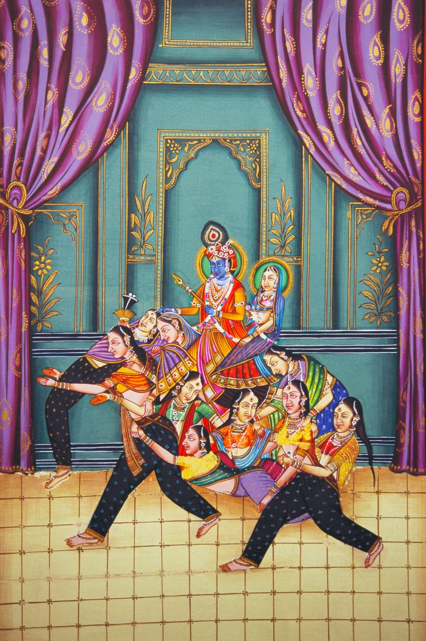 Radha Krishna with Sakhis by School Indian