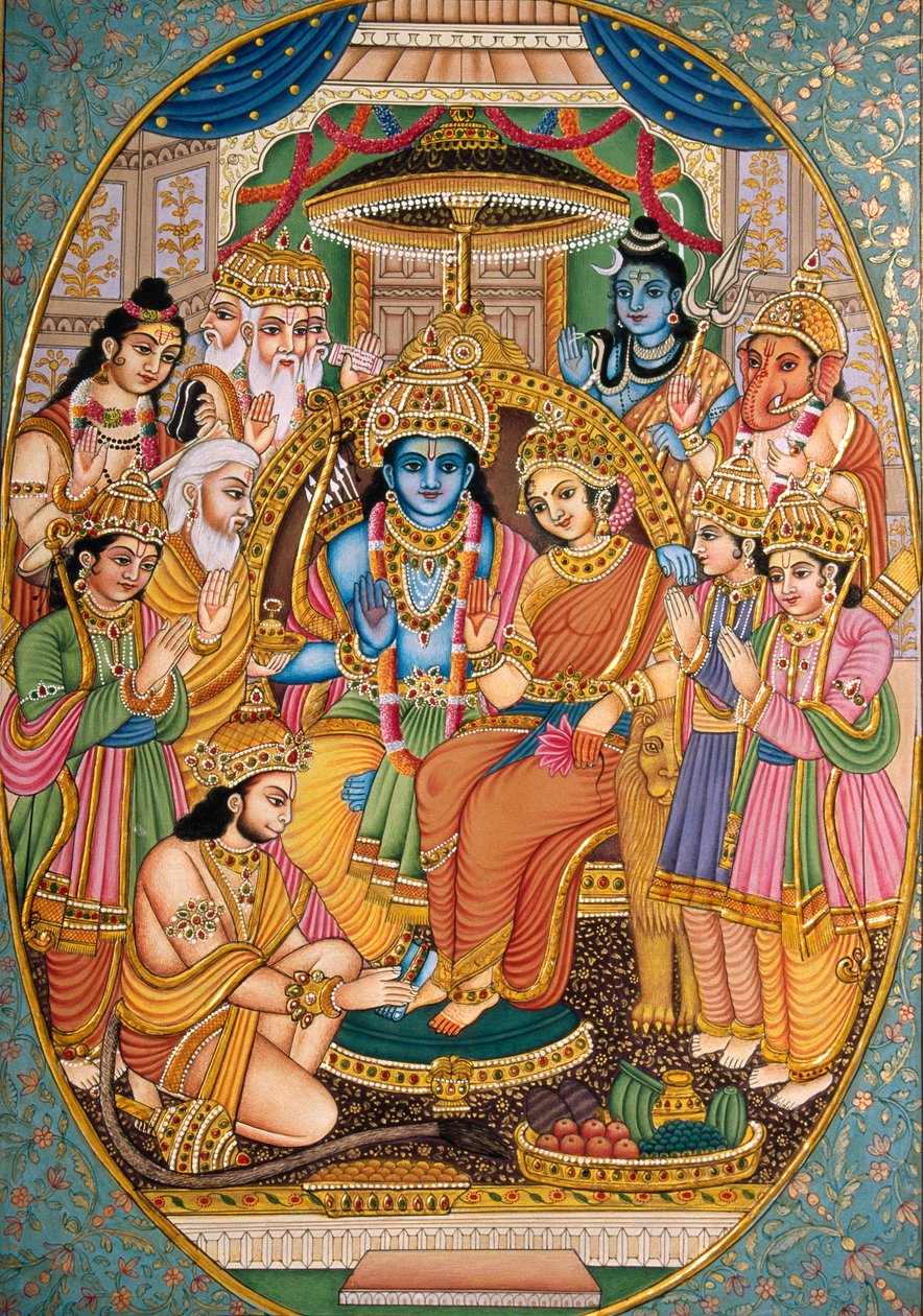 Ram-Darbar with Other Gods by School Indian