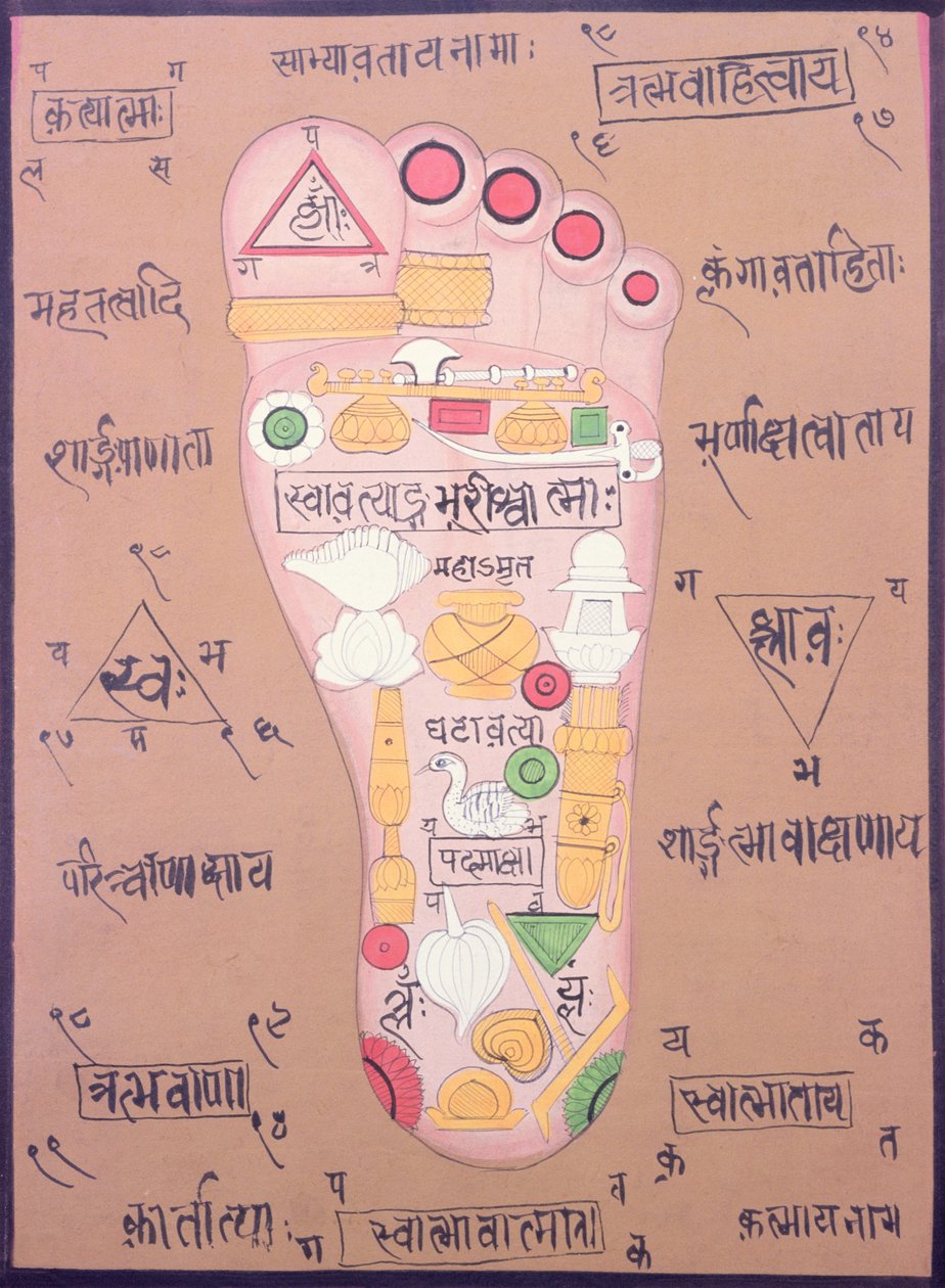 Tantric Diagram of the Right Foot by School Indian