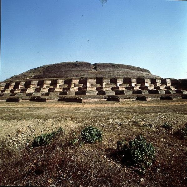 View of the Nandangarh Stupa, believed to hold the ashes of Buddha by School Indian
