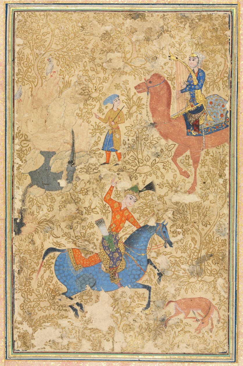 Bahram Gur and Azada, from a Shahnama (Book of Kings) of Firdausi by School Iranian