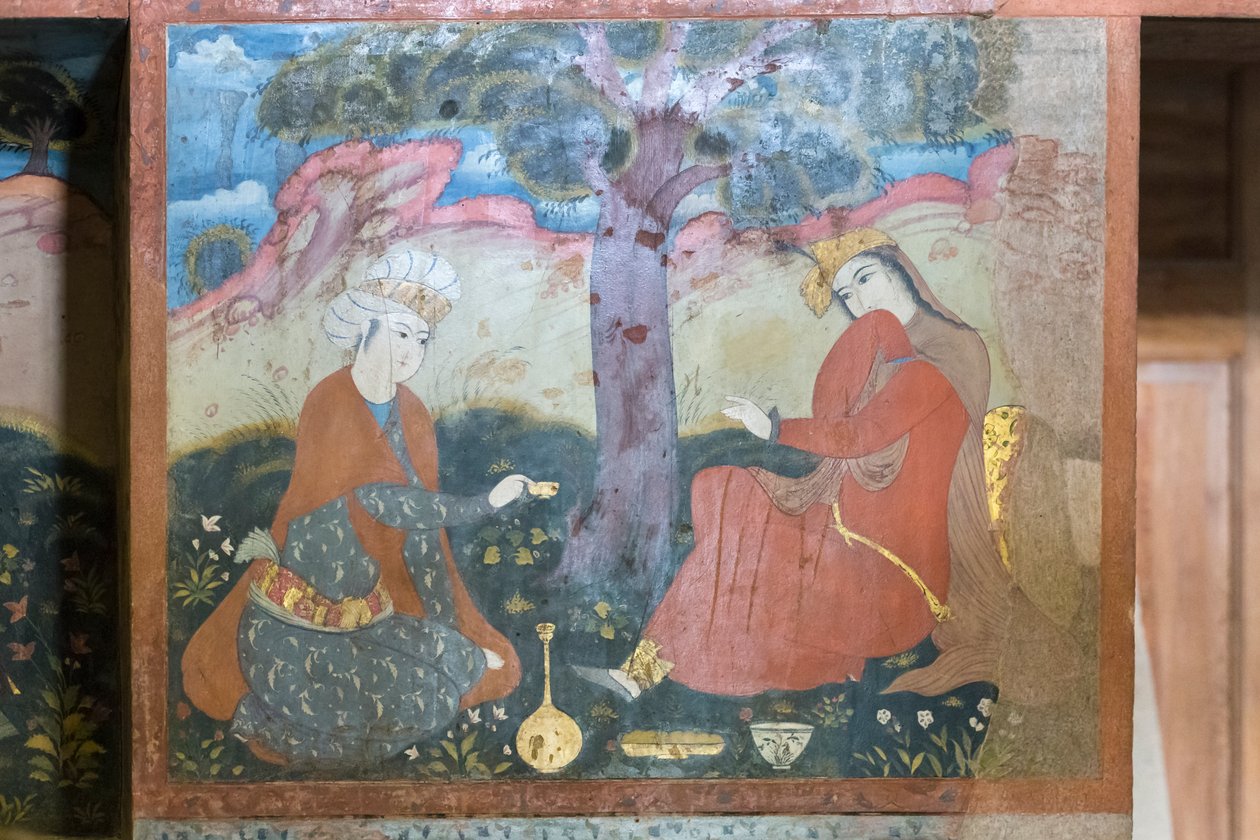 Fresco at Chehel Sotoun Palace, Esfahan, Iran by School Iranian