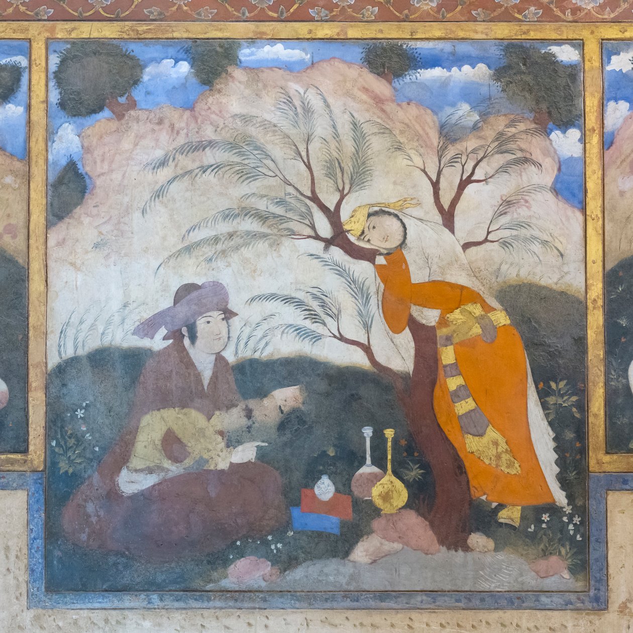 Fresco at Chehel Sotoun Palace, Esfahan, Iran by School Iranian