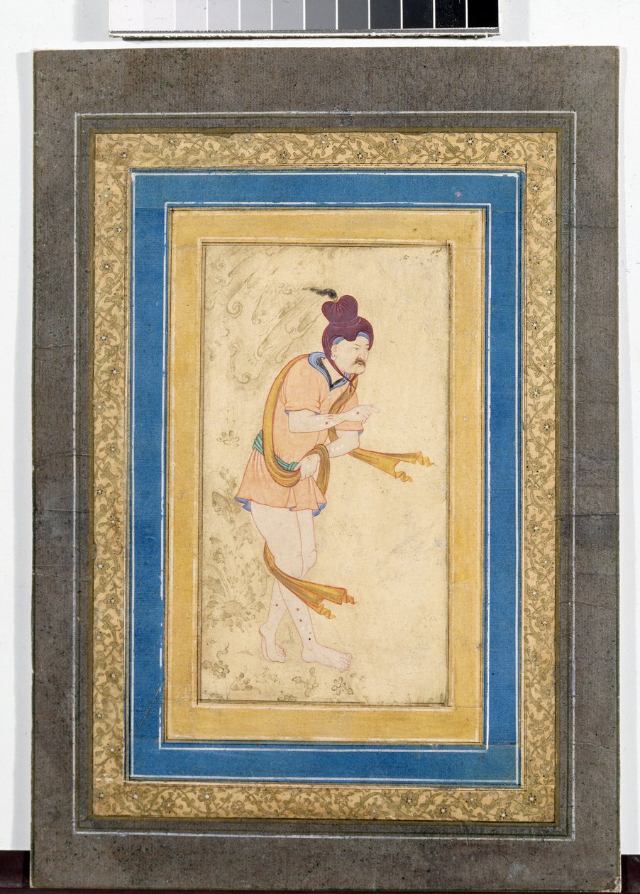 Portrait of an Iranian Master Dervish - Painted Miniature, Watercolour, Gouache, and Gold on Cardboard (Early 17th Century) by School Iranian
