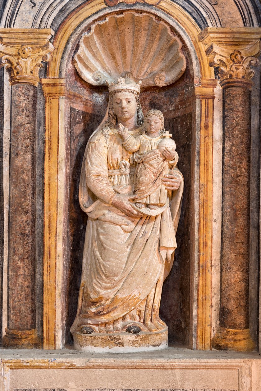 Madonna and Child Statue inside the Church of Santa Maria della Palomba, Matera Italy by School Italian