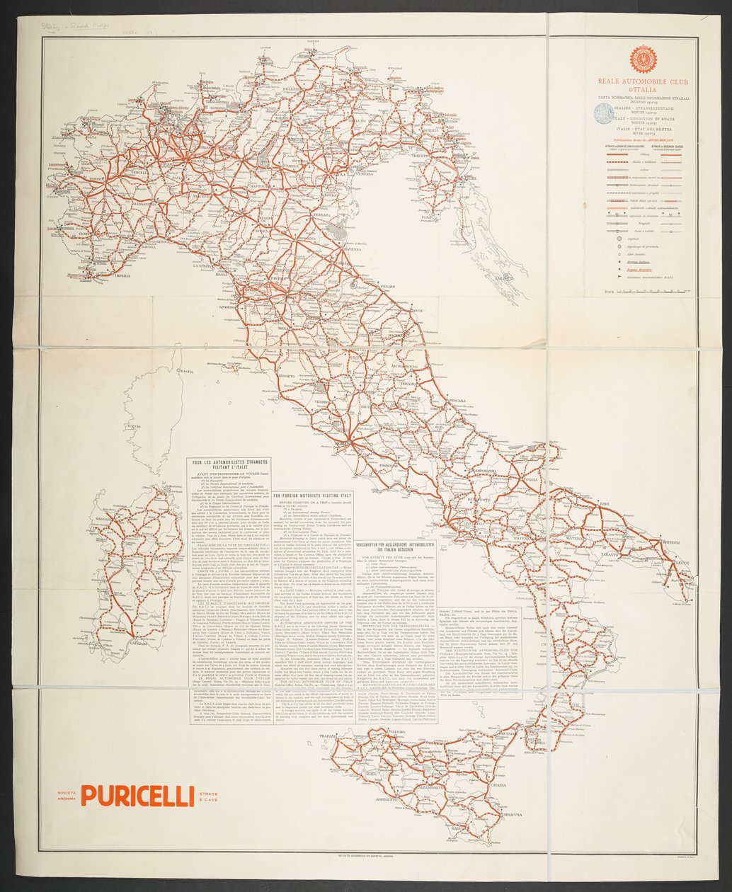 Road map of Italy, 