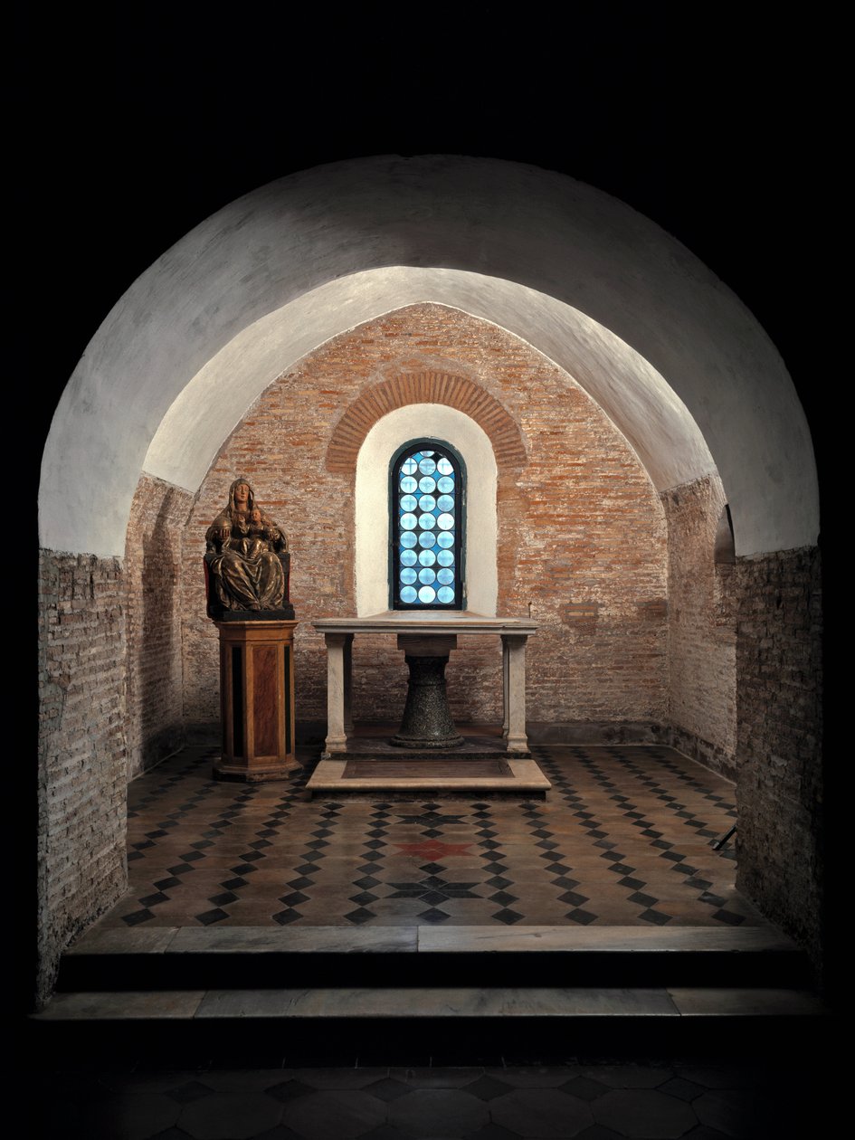 View of the First Chapel of the Church of Saints Vincent and Anastasius, Abbey of Tre Fontane by School Italian
