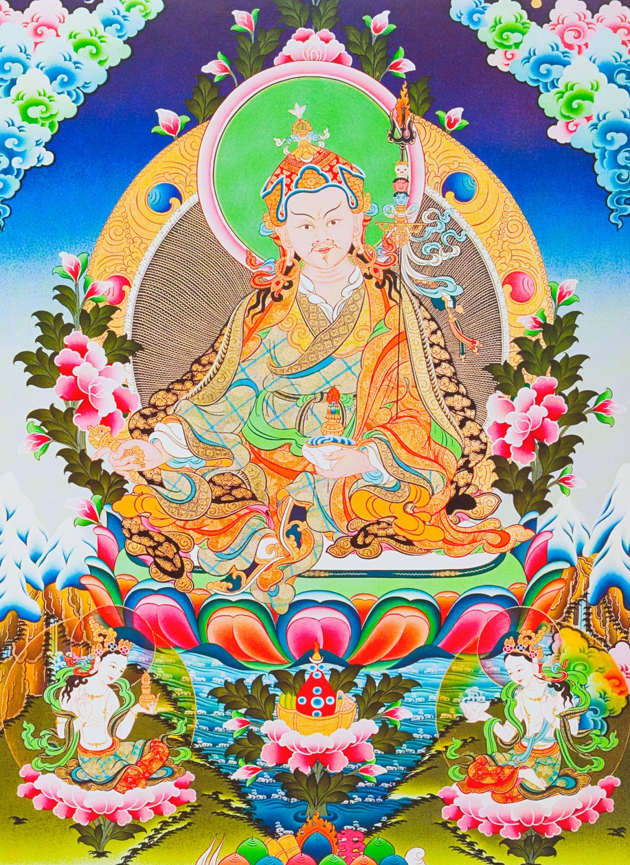 Image depicting Padmasambhava or guru Rimpoche, the deified apostle of Tibetan tantricism who is said to have gained control over demons and spirits by School Nepalese