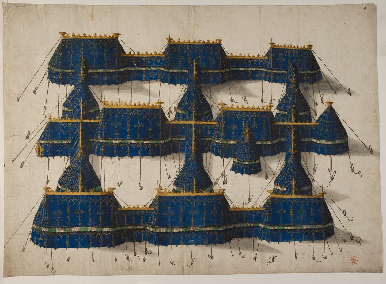 Design for a royal pavilion in blue and gold, c.1520 by School Netherlandish