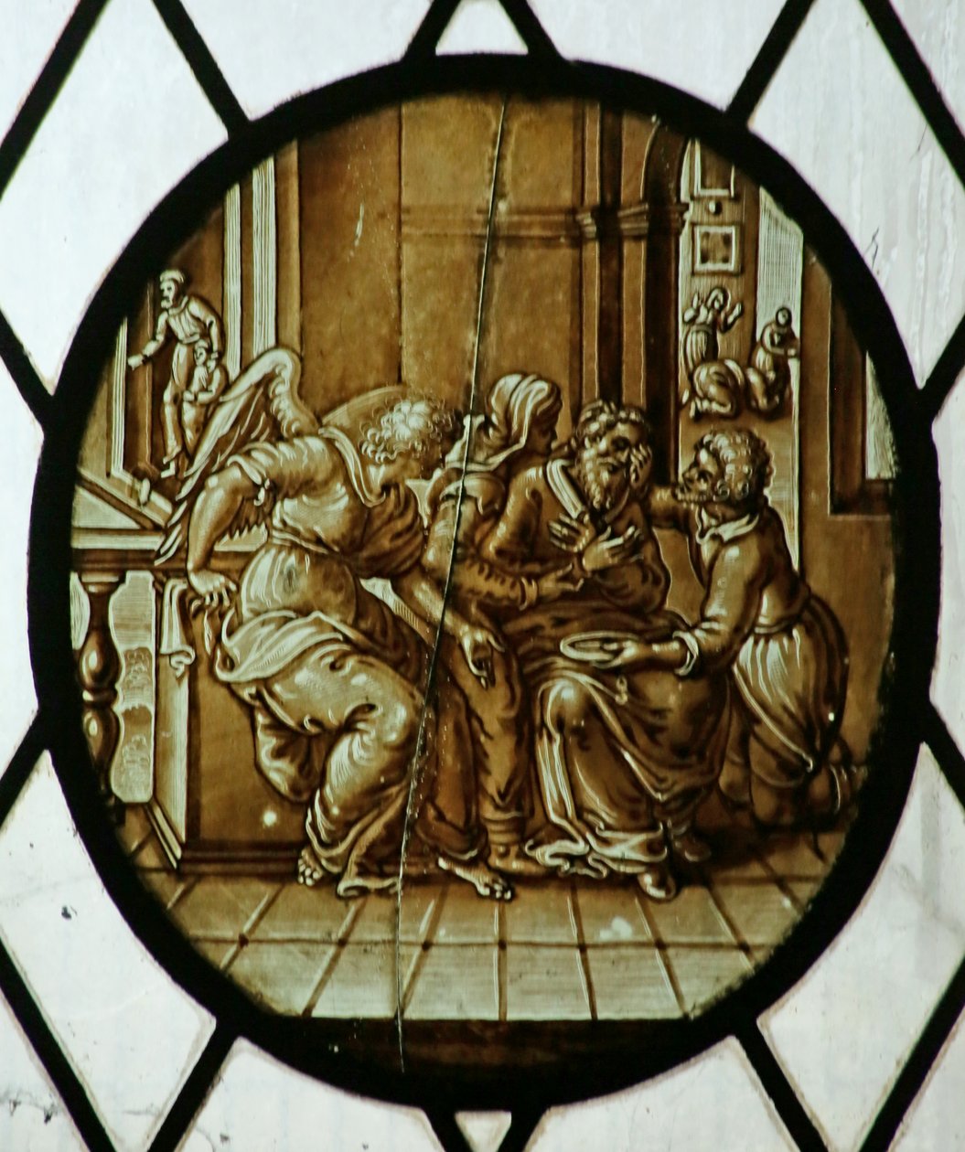 Roundel: Tobias healed of his blindness, probably 19th century by School Netherlandish