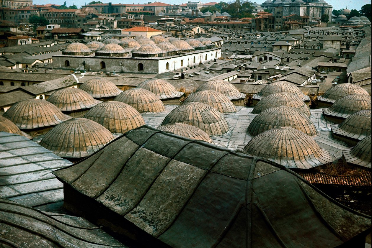 Panoramic View of Istanbul, with Domes of the Great Bazaar by School Ottoman