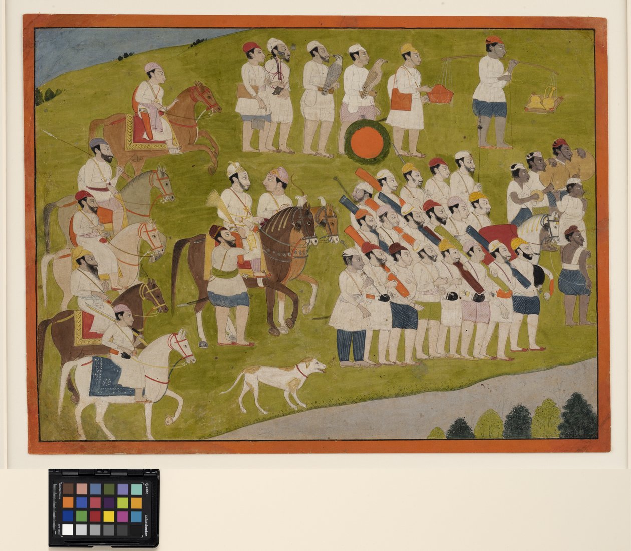 A Bhoti prince prepares for the hunt by School Pahari