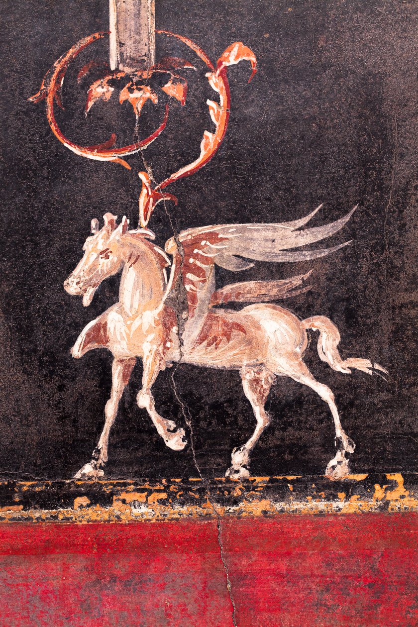 Architectural Decoration with Winged Horses (Pegasi), Herculaneum by School Roman