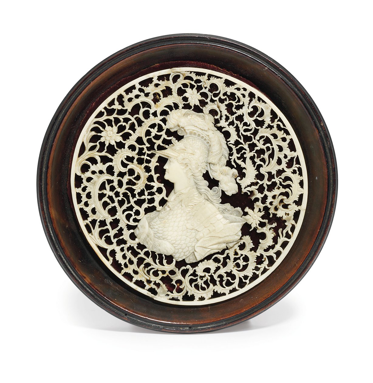 An ivory medallion of Empress Catherine the Great, late 18th century by School Russian