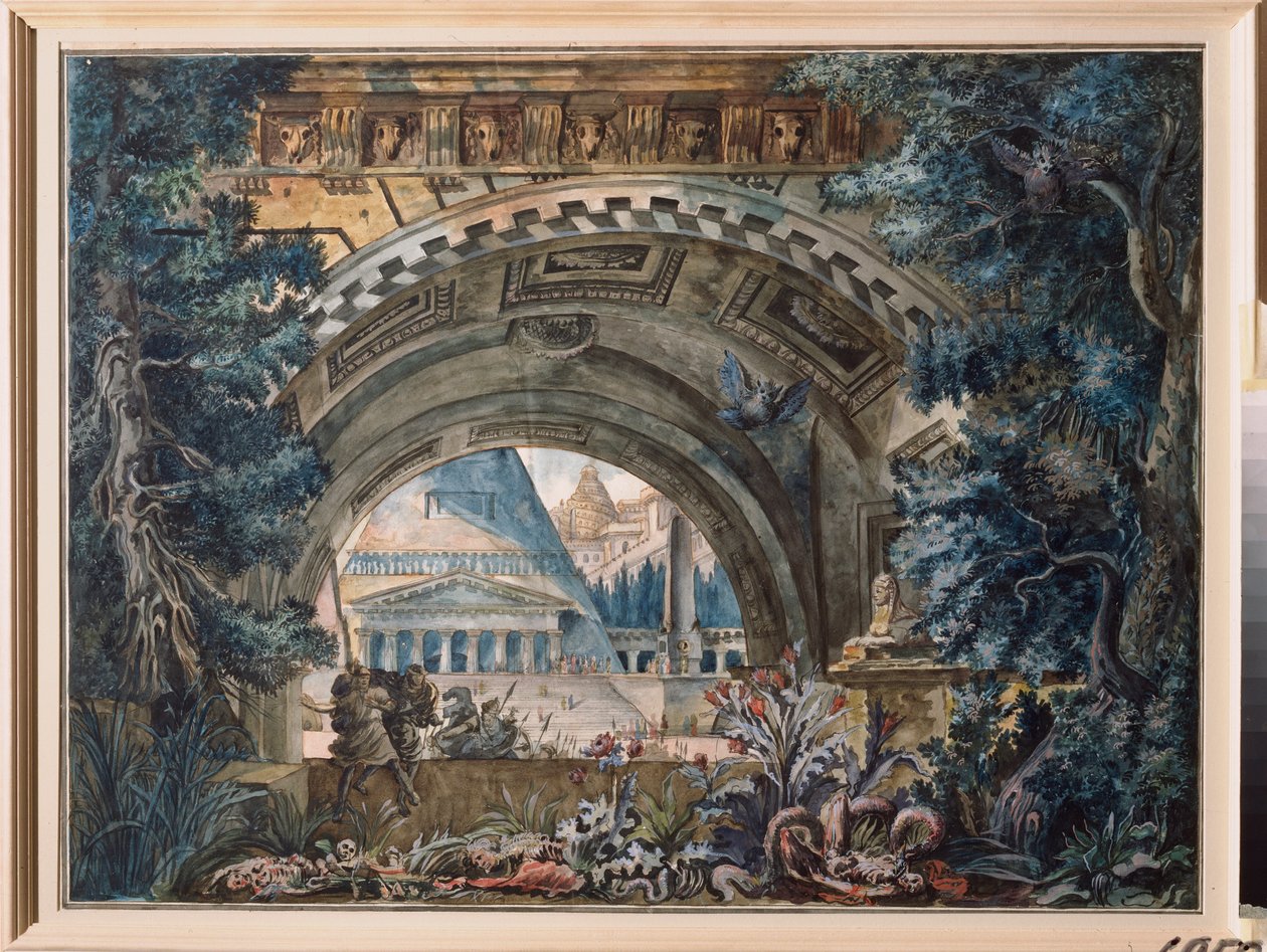Arch. Preparatory Decor for a Theatre Play by School Russian