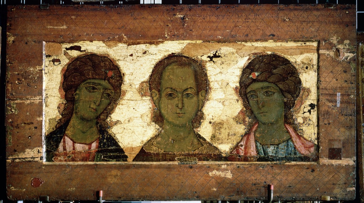 Christ Emmanuel with the Archangels Michael and Gabriel by School Russian