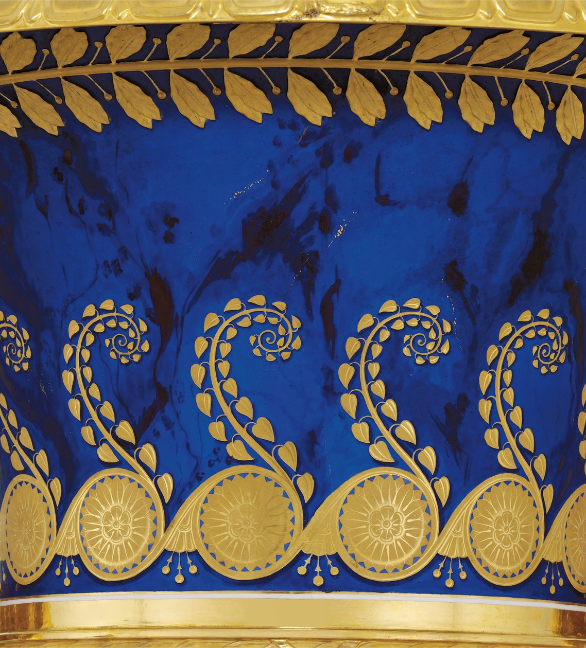 Detail from a two-handled porcelain and gold-leaf vase made by the Imperial Porcelain Factory in 1833 (detail) by School Russian