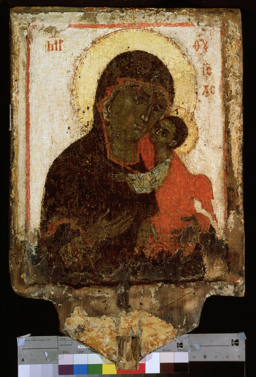 Our Lady of Tenderness or Virgin Eleusa by School Russian