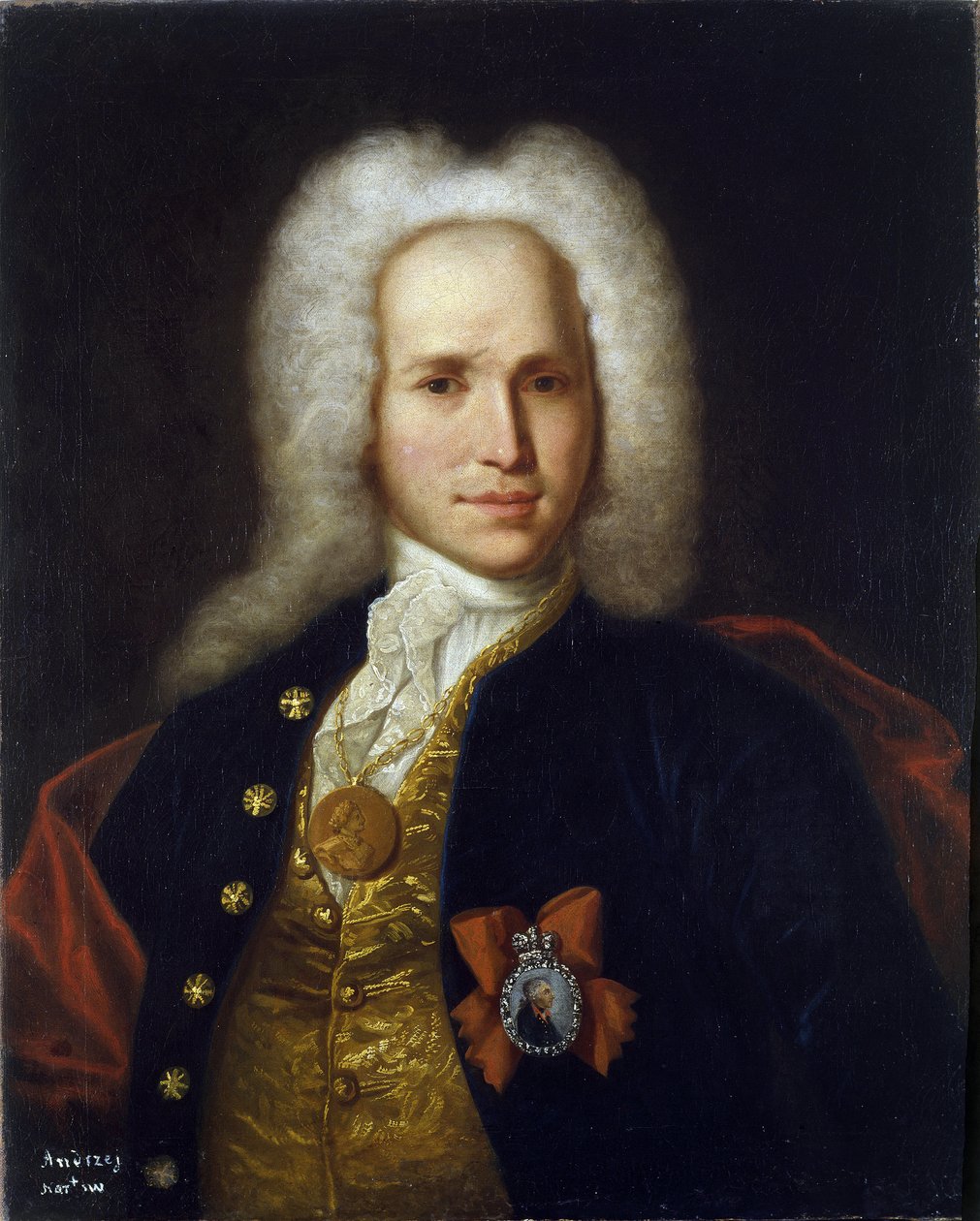 Portrait of the Scientist, Military Engineer and Inventor Andrey Nartov (1683-1756) by School Russian