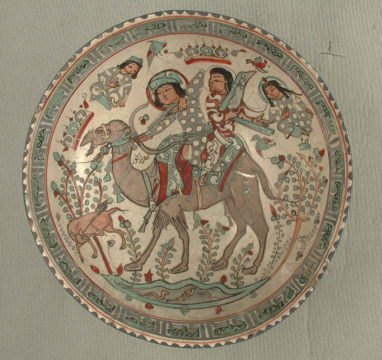 Bowl with a hunting scene from the tale of Bahram Gur and Azadeh by School Sasanian