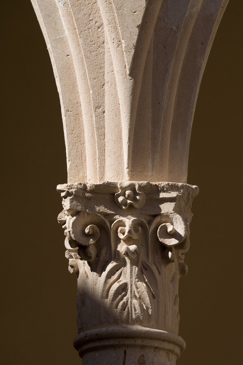 Detail of a column in the cloister of the Convent of Santo Domingo by School Spanish